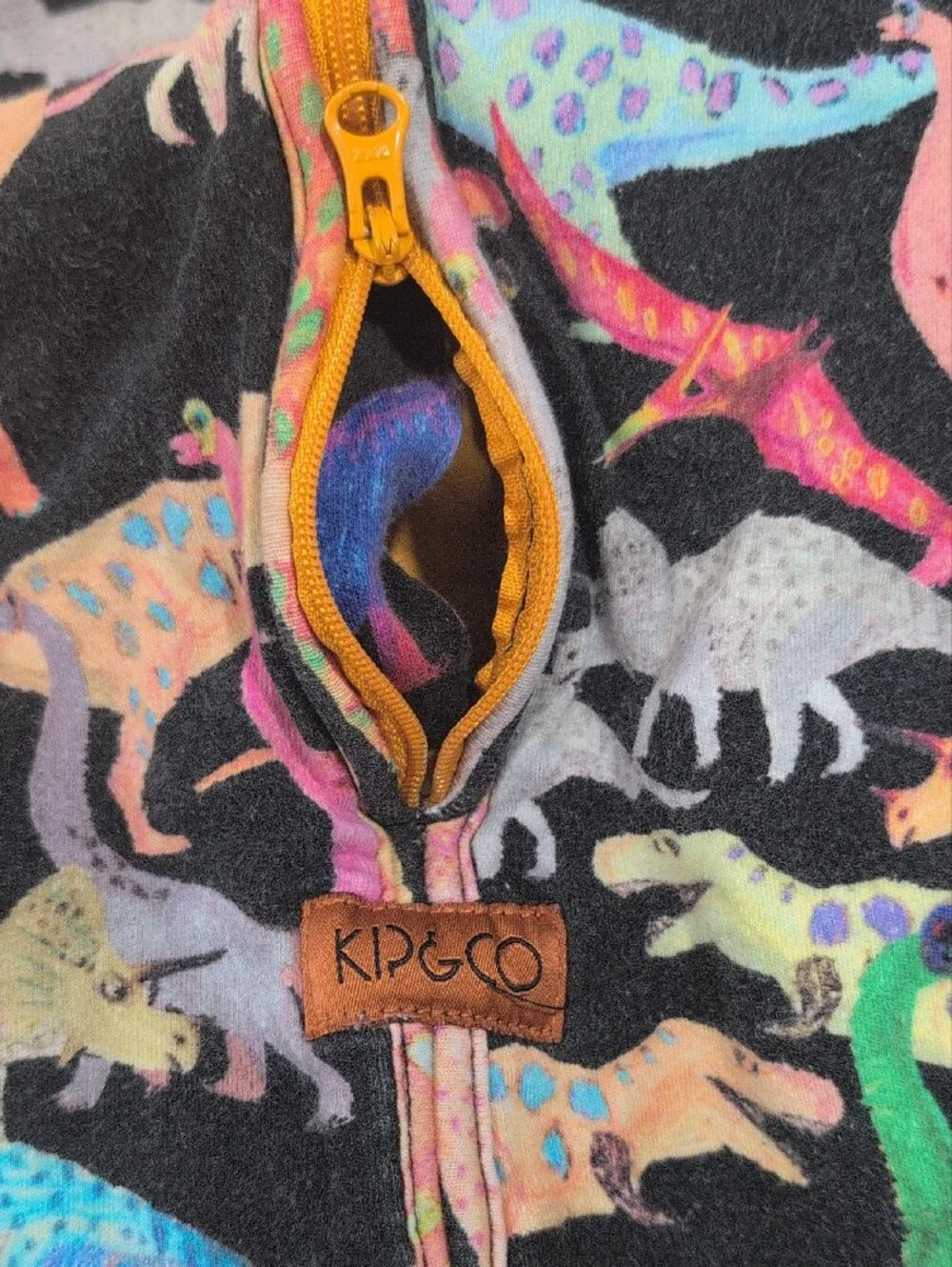 Kip & Co Sleep Sack Pajamas - Black with Multicolor Dinosaurs